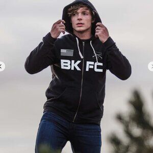 Bare Knuckle Fight Club Grunt Style BKFC Zip-Up Graphic Print Hoodie Jacket. L.